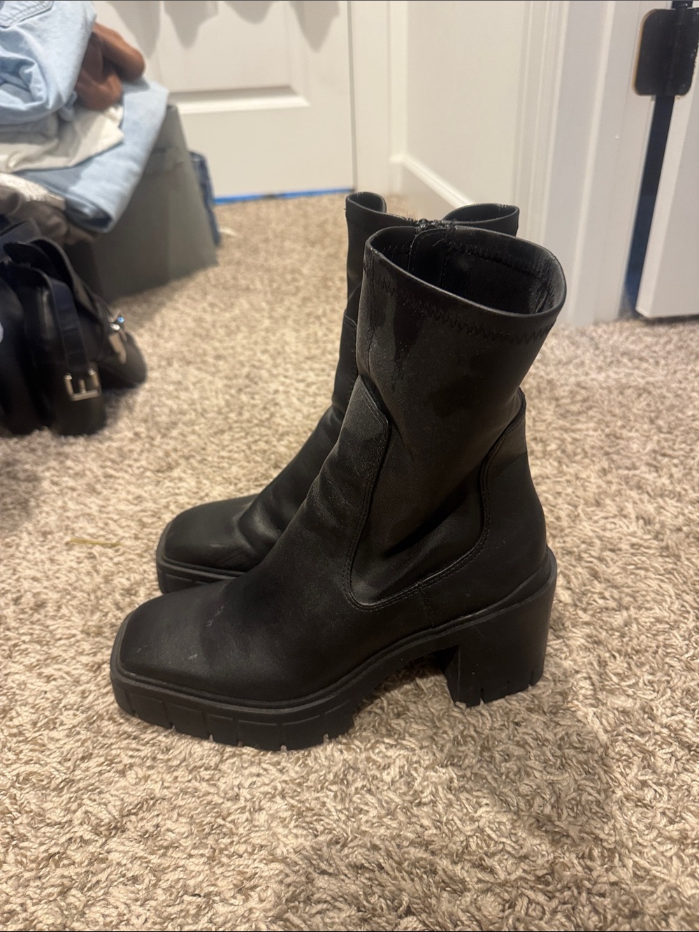 Aldo women’s Black Chunky Heel Women's Ankle Boots